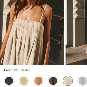 Free people tan dress.  Lightly worn. Built in bra. Nice cotton fabric